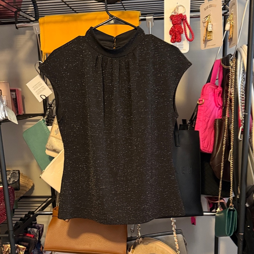 Ann Taylor Black Sparkle Blouse